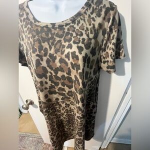 Crepas Leopard Print T-Shirt Dress Medium